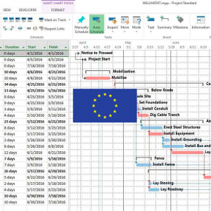 Planning y bandera de Europa