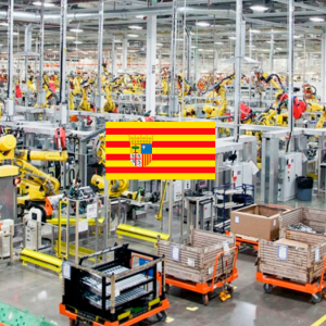 Robots y bandera de Aragón