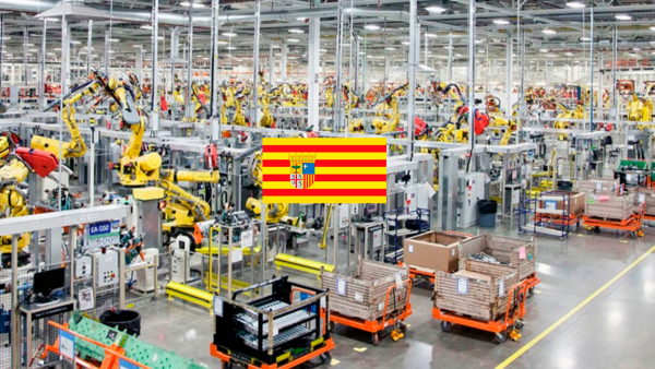 Robots y bandera de Aragón