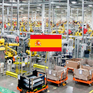 Robots y bandera de España