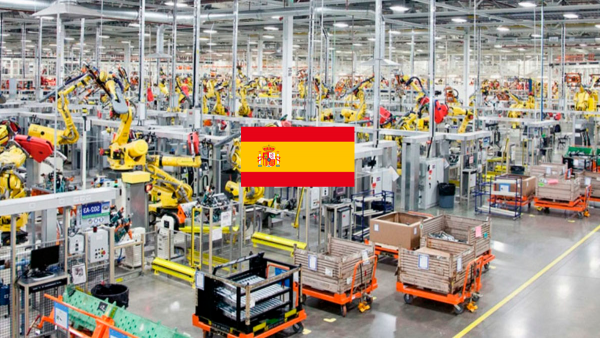 Robots y bandera de España